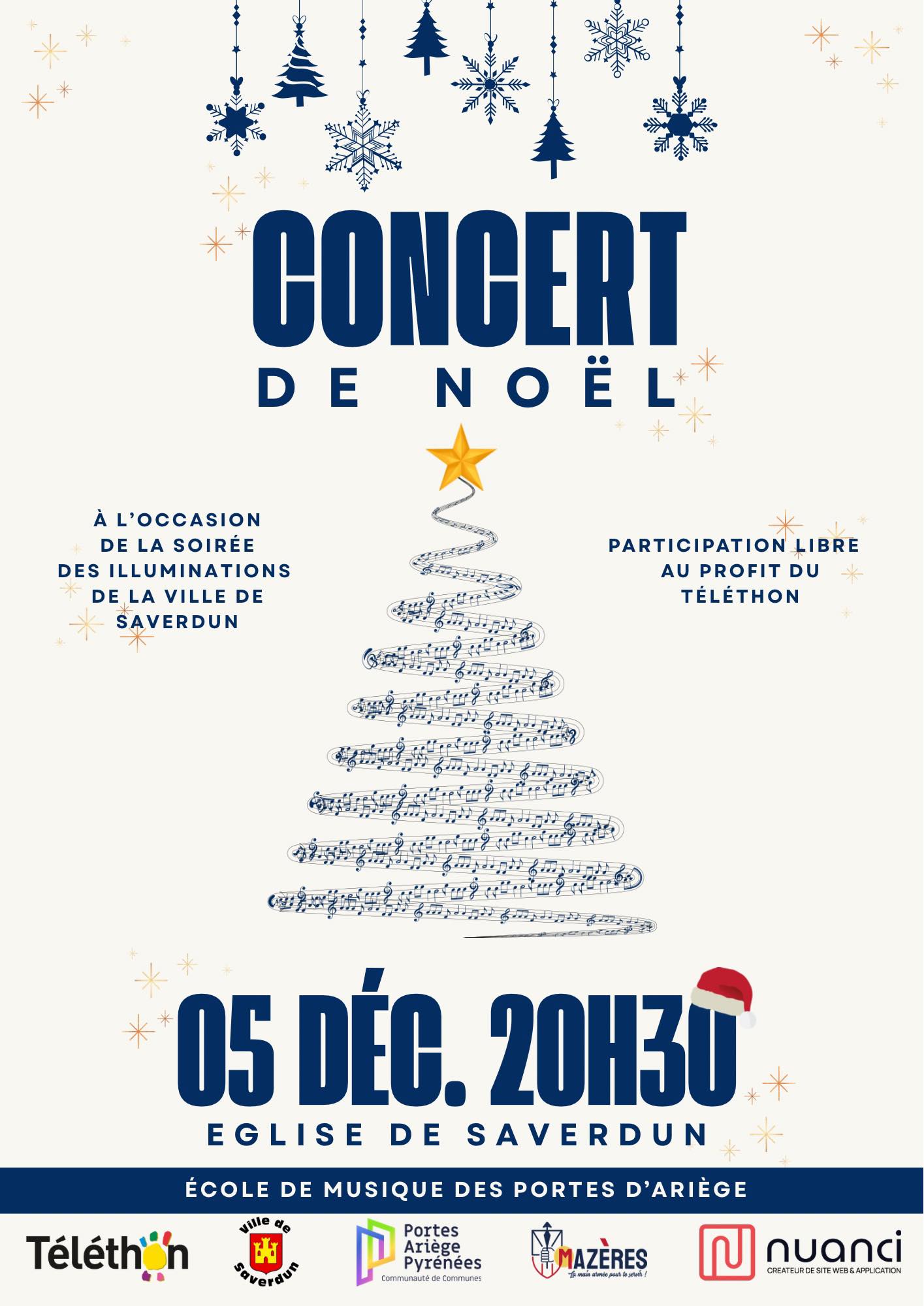 Concert de Noël 2025 - École de Musique des Portes d'Ariège à l'église de Saverdun