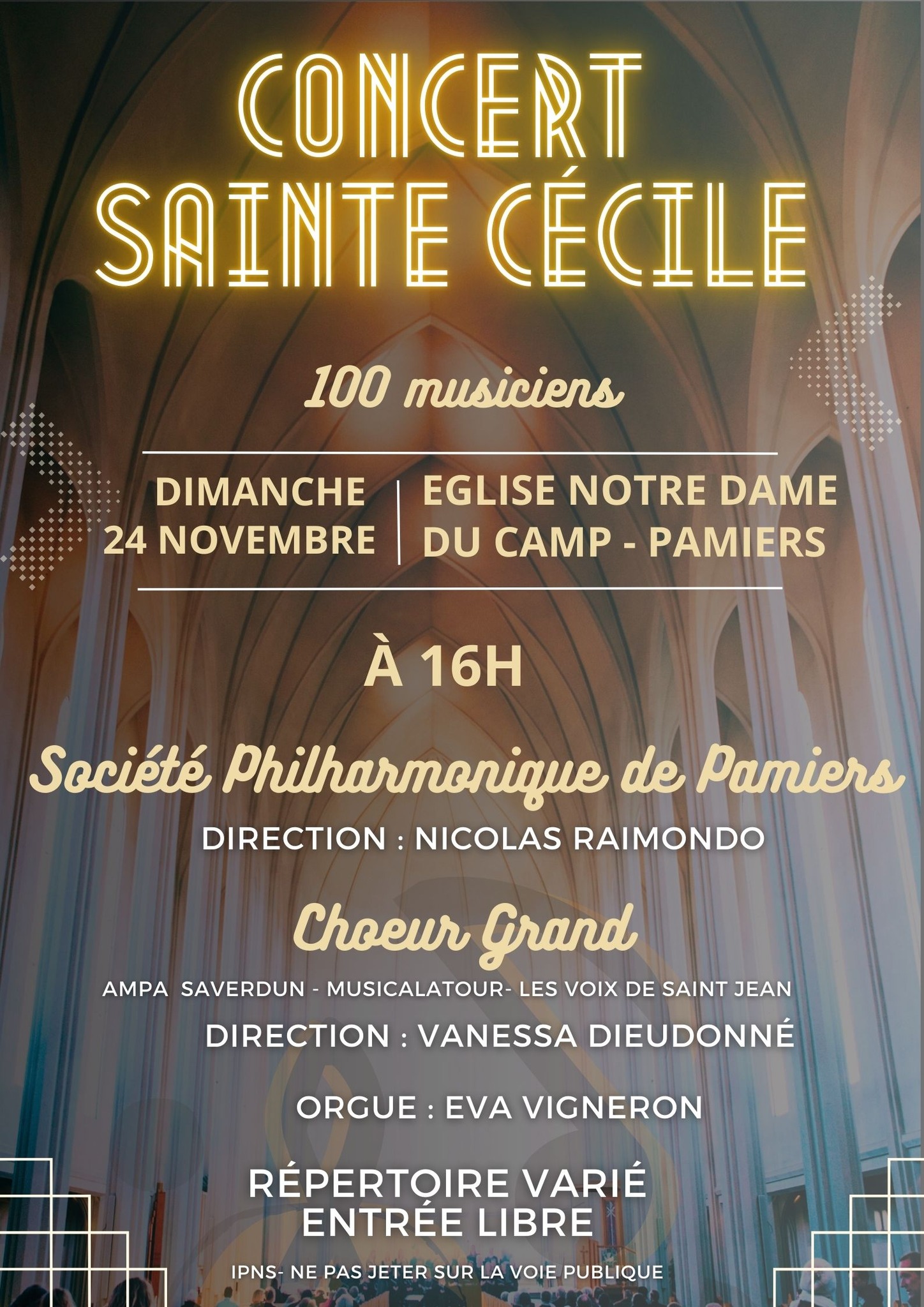 Concert Sainte Cécile - École de Musique des Portes d'Ariège à Pamiers