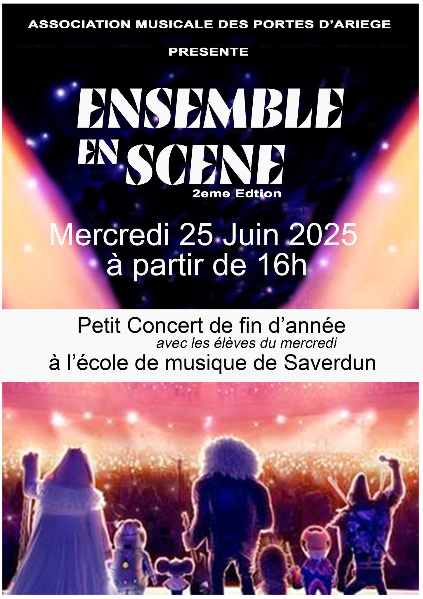 Ensemble en scène - 2ème édition - Concert des élèves du mercredi à l'École de Musique des Portes d'Ariège